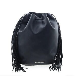 Black Fringe Leather Bag
